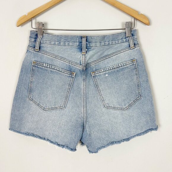 Abercrombie & Fitch Light Wash Distressed Denim Shorts Size 4 Women's - Picture 2 of 3